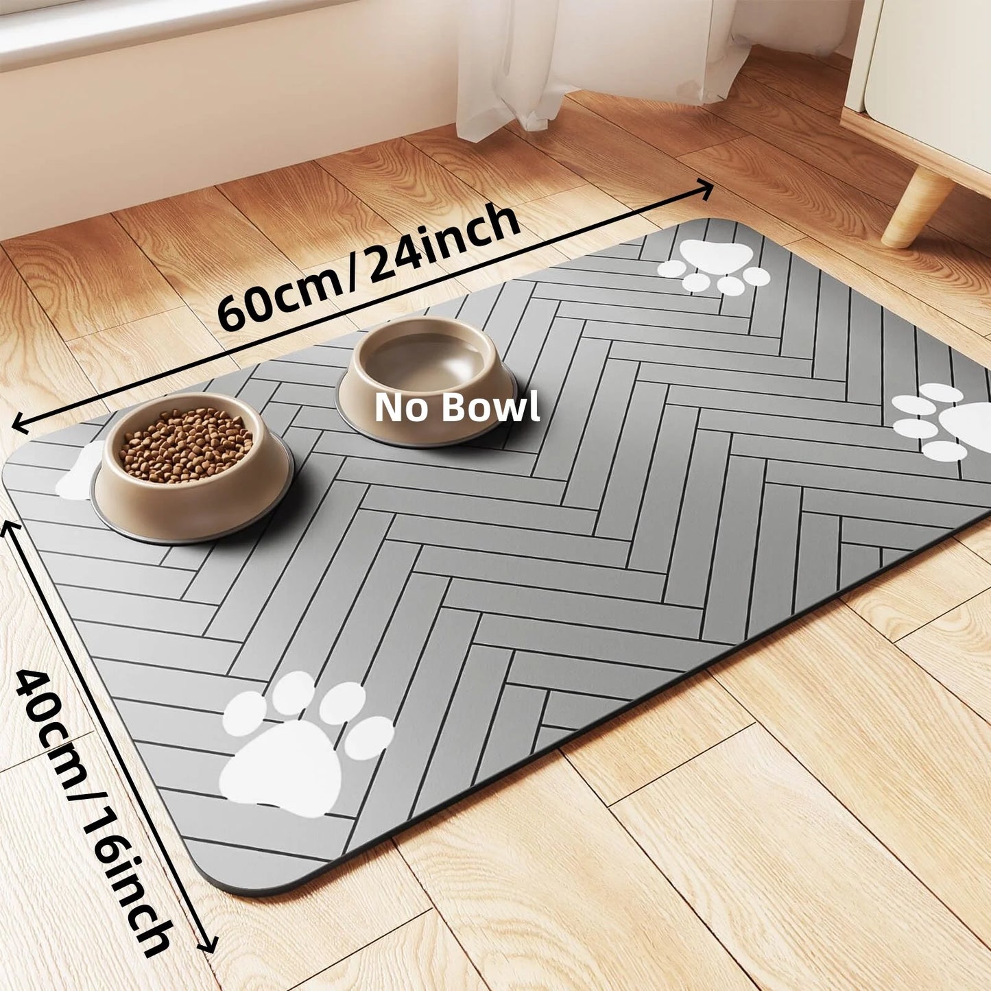 Pet Feeding Mat – Tappetino Sottociotola Super Assorbente per Cani e Gatti, Tovaglietta Impermeabile in Gomma ad Asciugatura Rapida per Cibo e Acqua