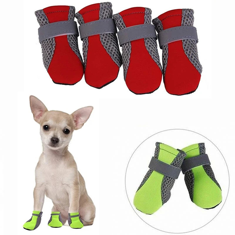 Scarpe per Cani Traspiranti e Impermeabili | Stivaletti Antiscivolo Riflettenti per Cani di Piccola e Media Taglia