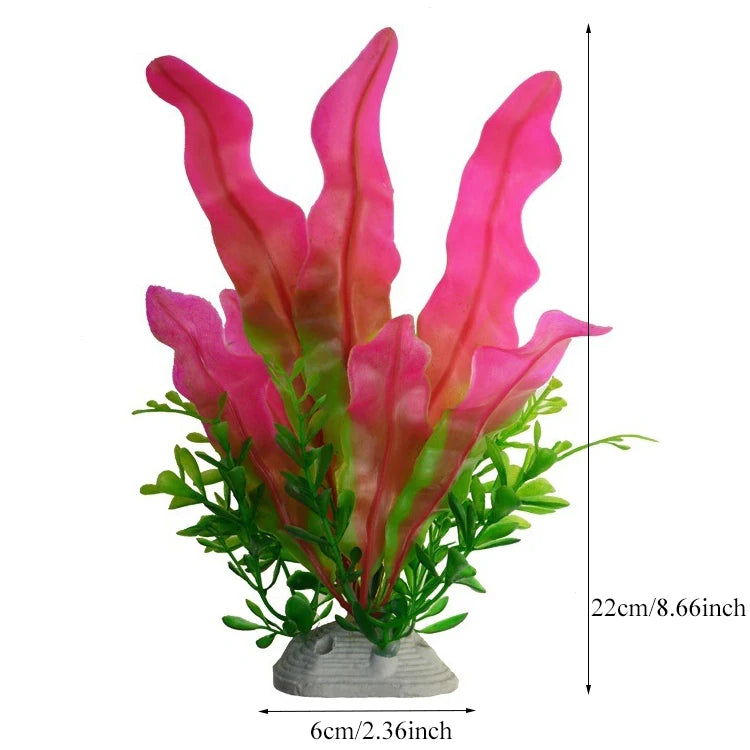Pianta Artificiale per Acquario – Decorazione Realistica in Plastica – Erba Acquatica Subacquea per Allestimento Vasca Pesci
