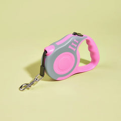Guinzaglio Retrattile per Cani 3 m o 5 m – Automatico con Blocco e Maniglia Ergonomica – Rose Gray