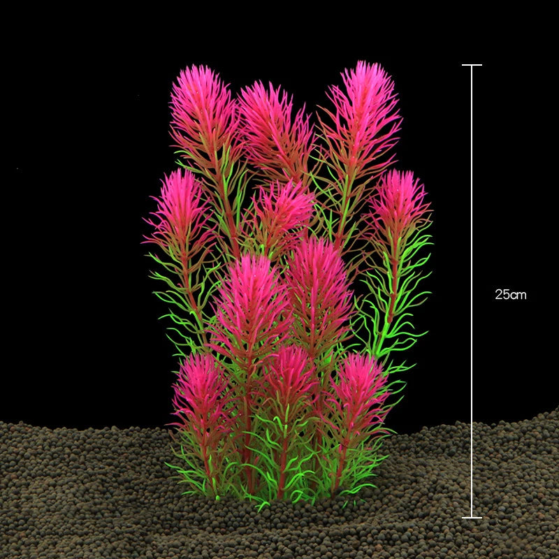 Pianta Artificiale per Acquario – Decorazione Realistica in Plastica – Erba Acquatica Subacquea per Allestimento Vasca Pesci