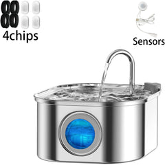 Fontanella Wireless per Gatti 3,2L in Acciaio Inox 304 con Sensore e Filtro – NoCharging Induction 1