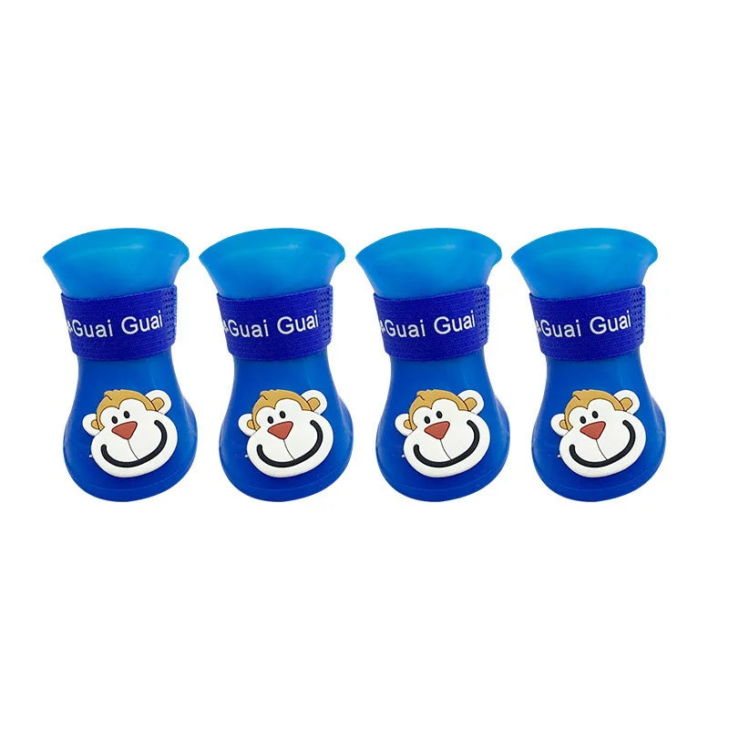 Scarpe Impermeabili per Cani in PVC Antiscivolo | Set 4 Stivaletti S-XXL