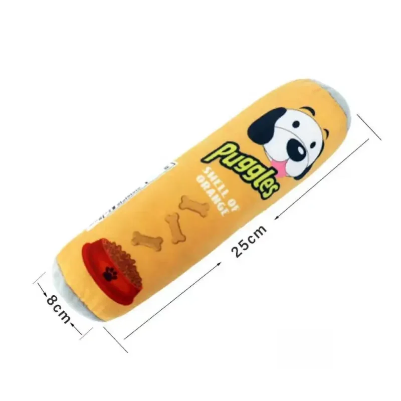 Gioco Tubo di Patatine per Cani in Pile Squeaky | Per Cani Piccoli e Medi ø 8x25 cm - Partenopet