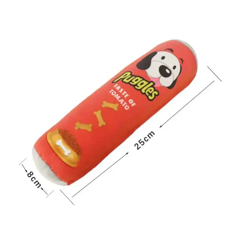 Gioco Tubo di Patatine per Cani in Pile Squeaky | Per Cani Piccoli e Medi ø 8x25 cm - Partenopet