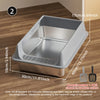 Lettiera per Gatti in Acciaio Inox con Bordo Antischizzo e Coperchio Rimovibile