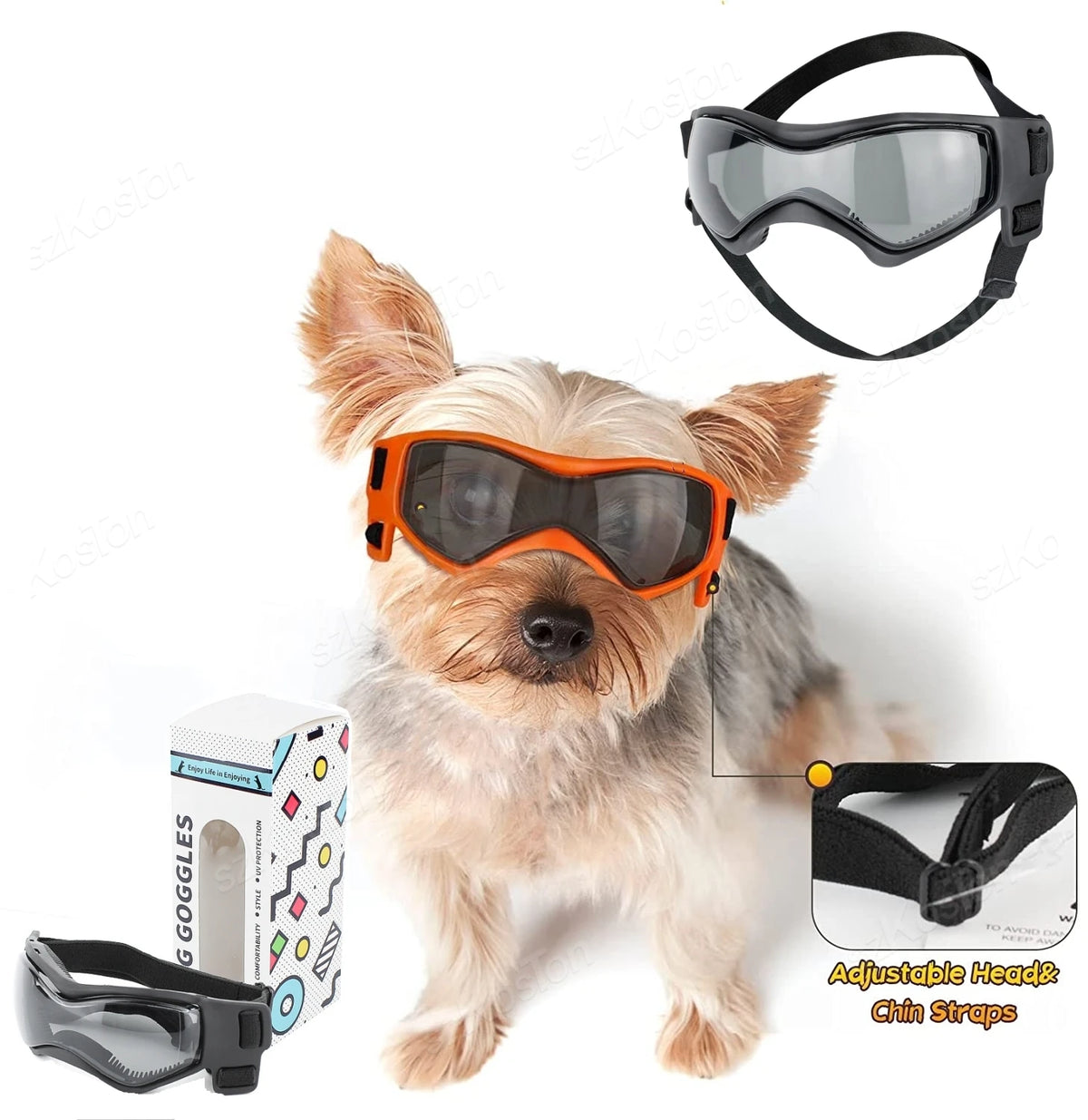 Occhiali Protettivi per Cani con Lenti UV, Antivento e Antipolvere | Taglie S-M