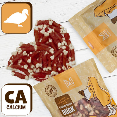 Snack per Cani all’Anatra Mersjo 500 g con Calcio – Bocconcini Premio Essiccati