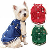 Giacca in Pile per Cani Stile College Baseball – Calda con Bottoni per Cani Piccoli e Medi