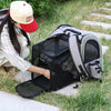Zaino Trasportino Espandibile per Gatti e Cani di Piccola Taglia | Trasportino con Rete Traspirante, Parasole e Tasche Porta Accessori