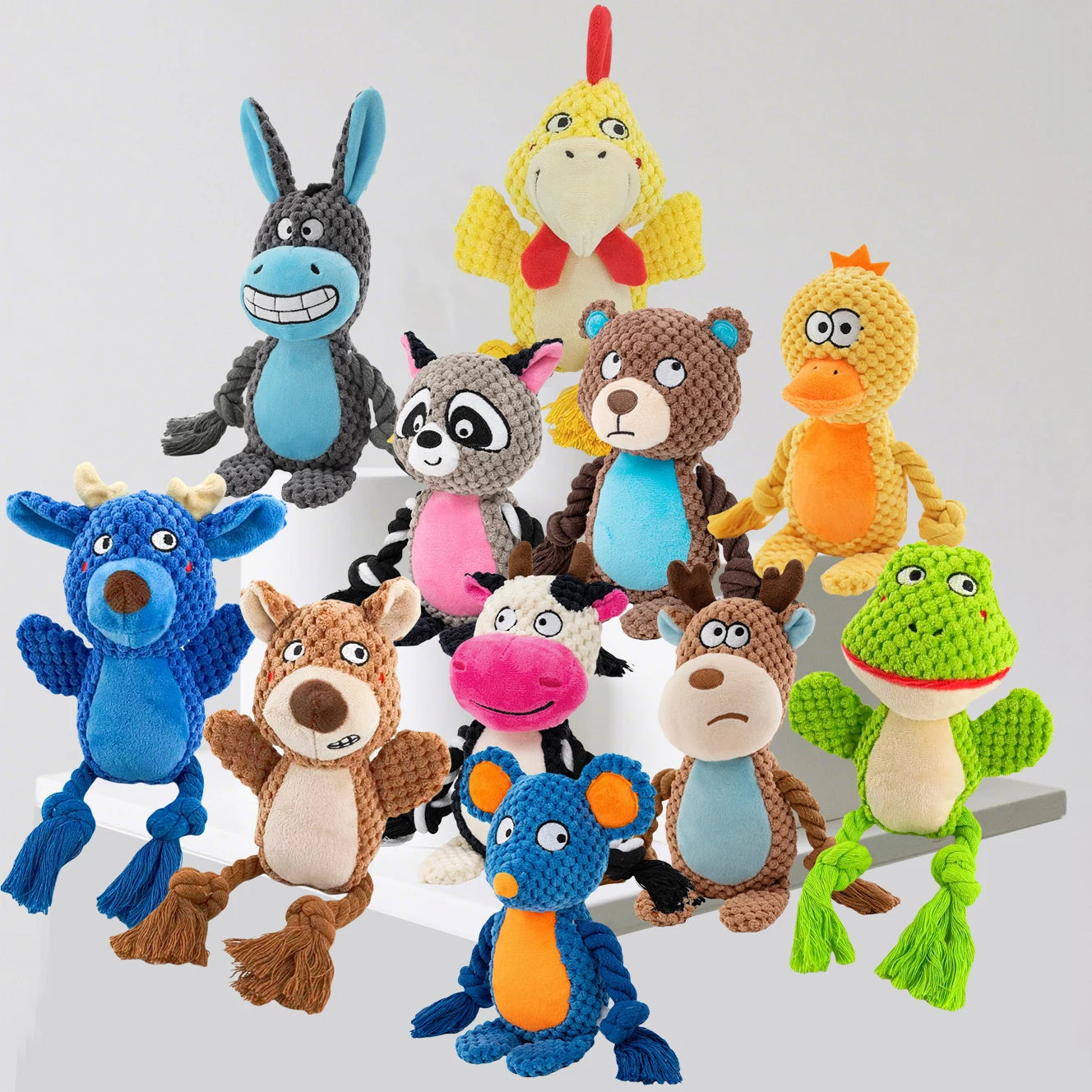 Gioco in Peluche e Corda per Cani | Design Carino con Squittio Interattivo 18x15 cm