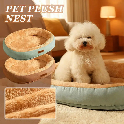 Cuccia Divano per Cani e Gatti 50×40 cm – Letto Morbido Invernale in Peluche con Bordi Rialzati