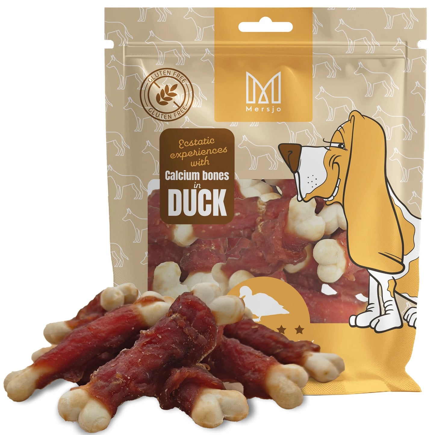 Snack per Cani all’Anatra Mersjo 500 g con Calcio – Bocconcini Premio Essiccati