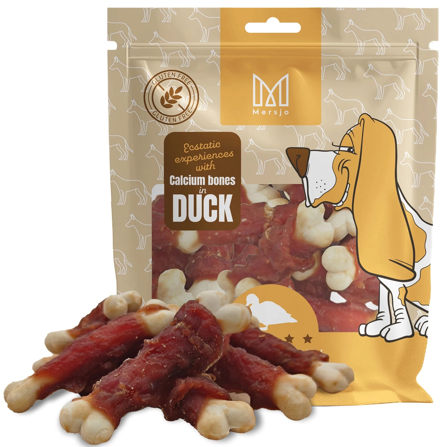 Snack per Cani all’Anatra Mersjo 500 g con Calcio – Bocconcini Premio Essiccati