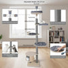 Tiragraffi Soffitto-Pavimento in Legno Multilivello – Torre per Gatti Regolabile (236-271 cm) con Cuccia in Pino, Amaca e Tappetini Lavabili