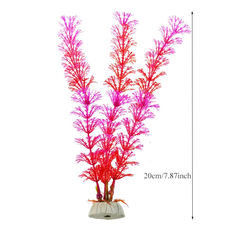 Pianta Artificiale per Acquario – Decorazione Realistica in Plastica – Erba Acquatica Subacquea per Allestimento Vasca Pesci