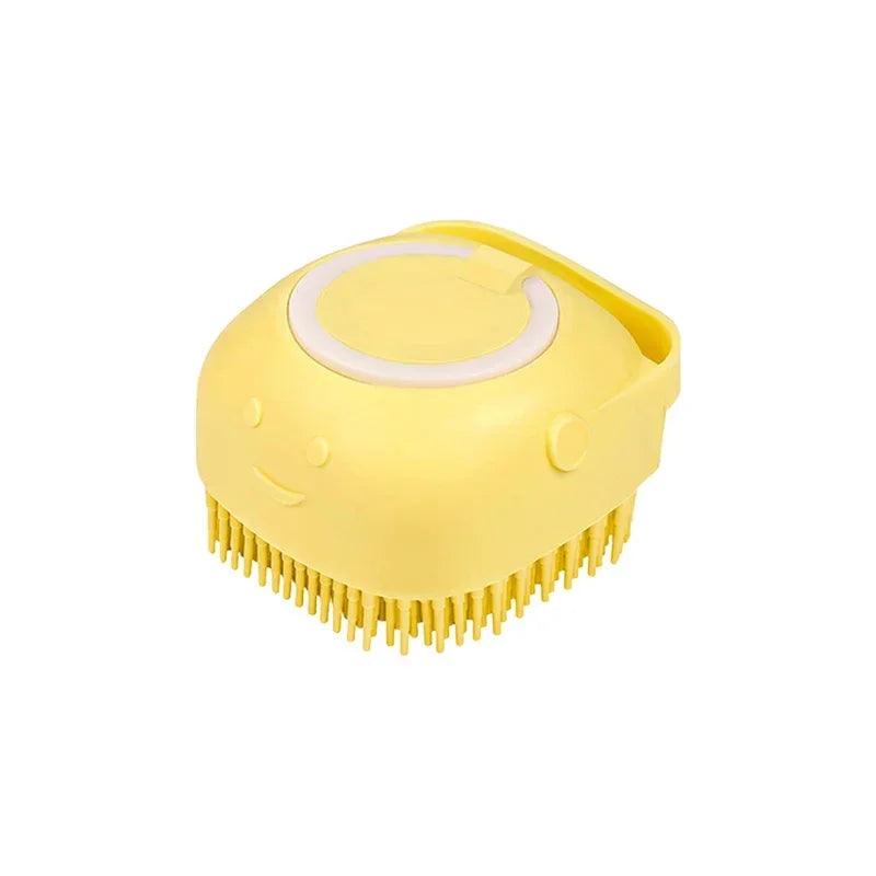 Spazzola da Bagno e Massaggio 3-in-1 per Cani e Gatti | Dispenser Shampoo in Silicone Morbido | Spazzola Gomma per Toelettatura e Pulizia Profonda