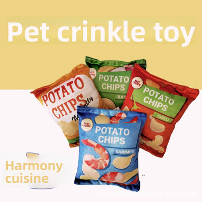 Gioco Peluche per Cani "Potato Chips" con Carta Sonora | Dimensione Gioco 14x17 cm