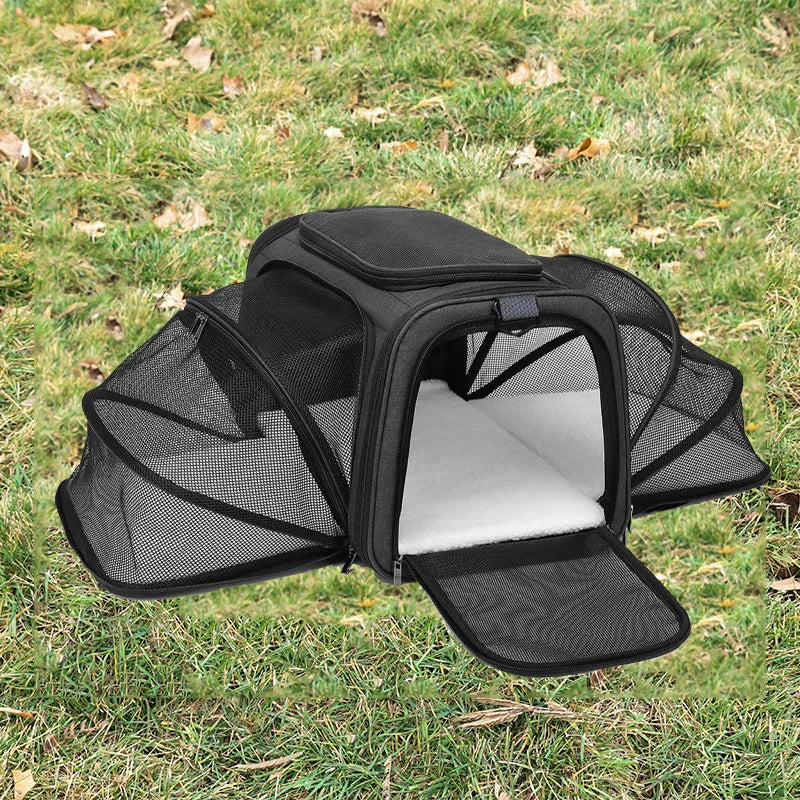 Trasportino Espandibile per Cani Piccoli e Gatti – Borsa Pieghevole Traspirante S/L
