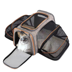 Trasportino Espandibile per Cani Piccoli e Gatti – Borsa Pieghevole Traspirante S/L – Orange