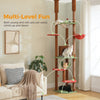 Tiragraffi Albero per Gatti da Pavimento a Soffitto | Cat Tree Regolabile con Cuccia, Amaca e Pali in Sisal