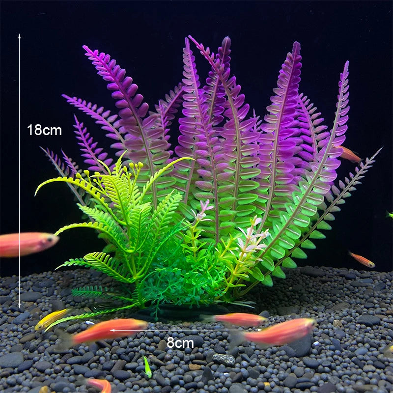 Pianta Artificiale per Acquario – Decorazione Realistica in Plastica – Erba Acquatica Subacquea per Allestimento Vasca Pesci