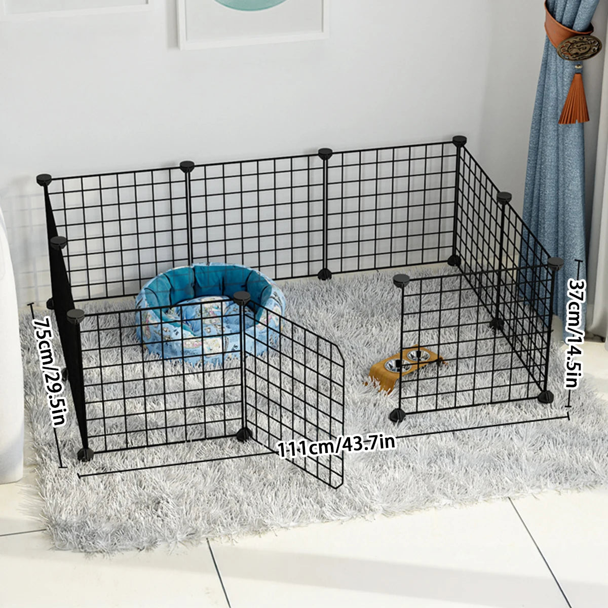 Recinto Modulare per Cani e Cuccioli | Box da Interno in Rete Metallica con Porta