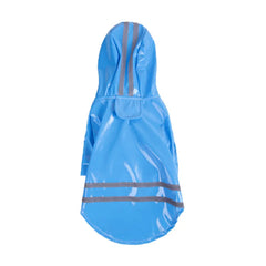 Impermeabile per Cani con Cappuccio e Dettagli Riflettenti | S-XL – Blue