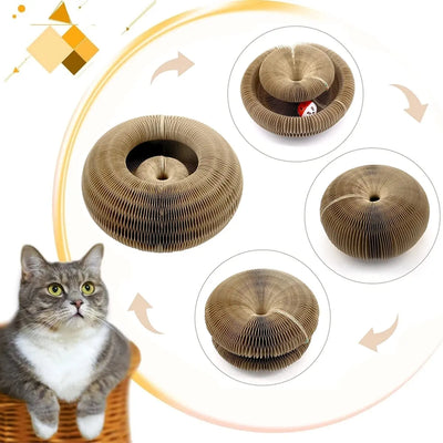 Tiragraffi Interattivo 3-in-1 per Gatti | Gioco, Graffio e Cuccia Anti-Noia 24x24x10 cm