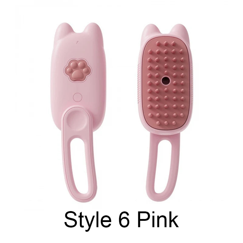 Spazzola a vapore 3 in 1 per Gatti, pettine per gatti a vapore, con impugnatura girevole a 360°, pettine massaggiante multifunzionale in silicone