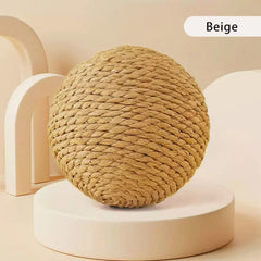 Palla Tiragraffi per Gatti in Sisal 10 cm – Gioco Interattivo da Mordere e Graffiare – Primary color