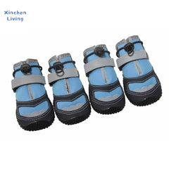 Scarpe per Cani Impermeabili e Antiscivolo | Set 4 Pezzi con Chiusura Regolabile – Sky Blue