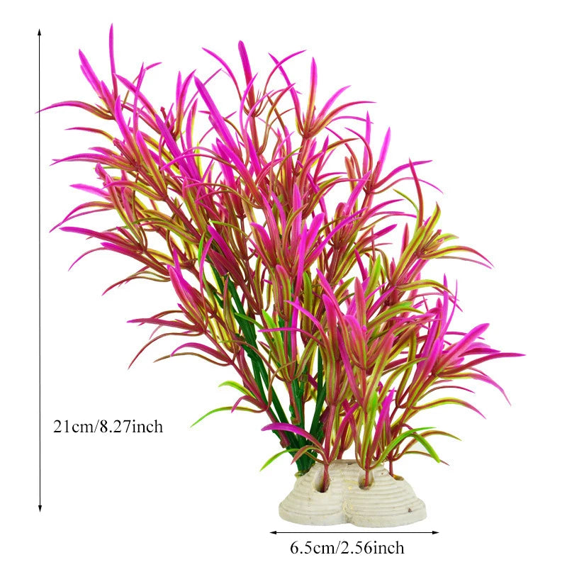 Pianta Artificiale per Acquario – Decorazione Realistica in Plastica – Erba Acquatica Subacquea per Allestimento Vasca Pesci