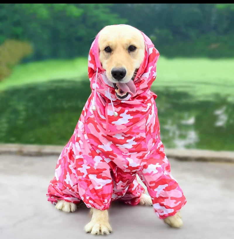 Impermeabile per Cani 4 Zampe con Cappuccio – Tuta Antipioggia per Cani Piccoli, Medi e Grandi
