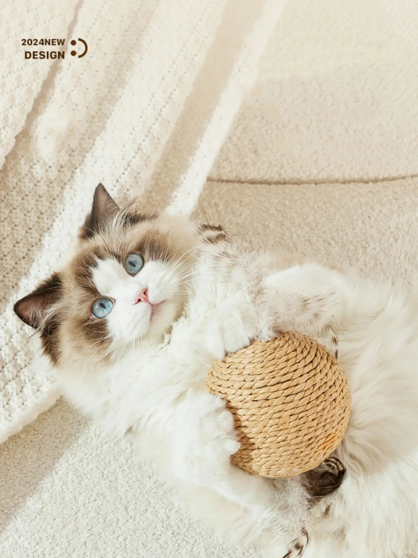 Palla Tiragraffi per Gatti in Sisal 10 cm – Gioco Interattivo da Mordere e Graffiare