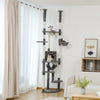 Tiragraffi Albero per Gatti da Pavimento a Soffitto | Cat Tree Regolabile con Cuccia, Amaca e Pali in Sisal