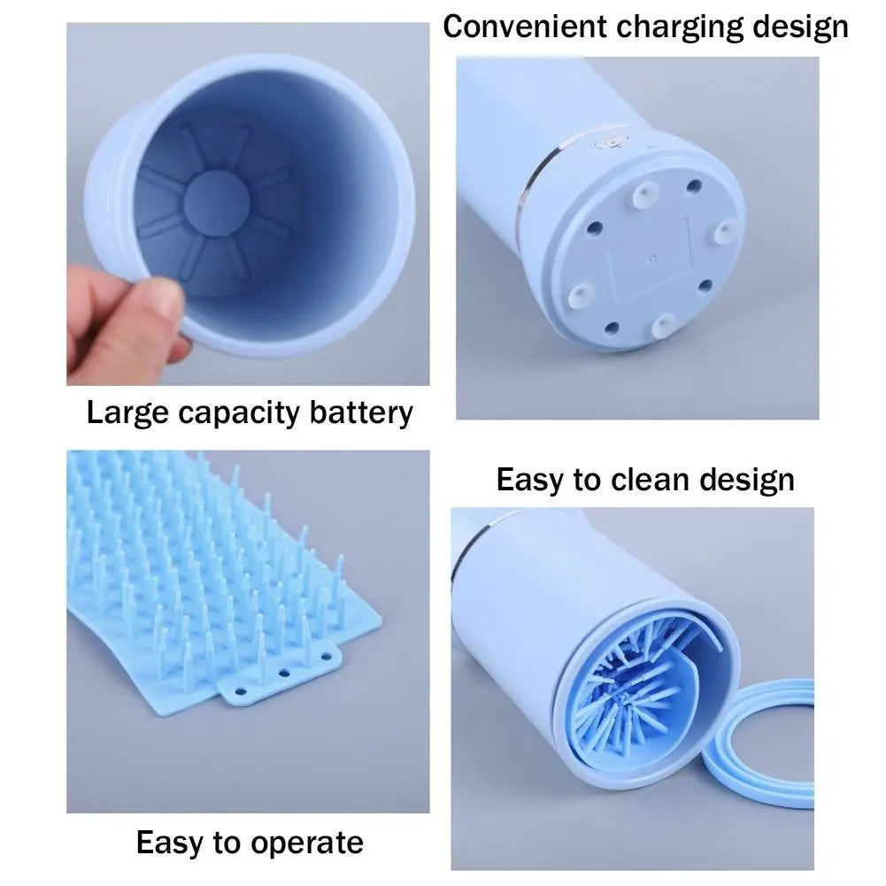 Lavazampe Elettrico Automatico per Cani e Gatti | Pulisci Zampe Ricaricabile USB | Tazza Pulizia Zampe a Basso Rumore