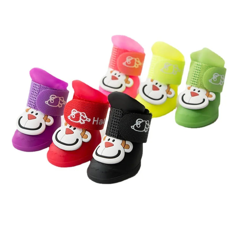 Scarpe Impermeabili per Cani in PVC Antiscivolo | Set 4 Stivaletti S-XXL