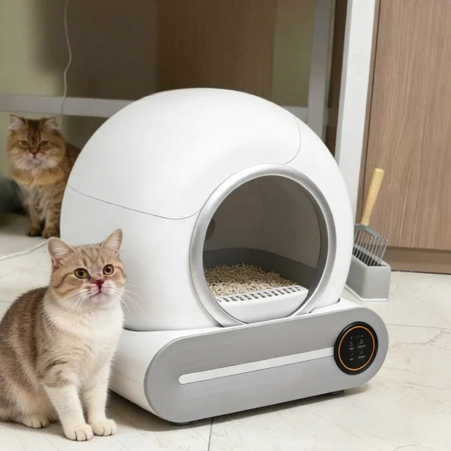 Smart Self-Cleaning Cat Litter Box 65L – Lettiera Automatica Autopulente Extra Large Chiusa con Controllo App (Arenero Gato Inteligente)