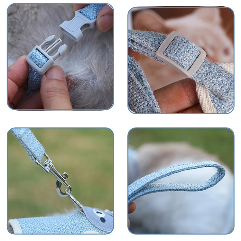 Pettorina a Gilet per Gatti e Cani Piccoli con Guinzaglio 120 cm | S-M