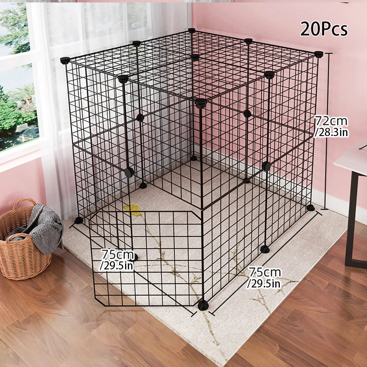 Recinto Modulare per Cani e Cuccioli | Box da Interno in Rete Metallica con Porta