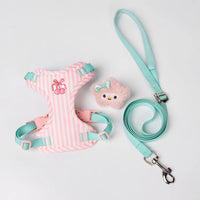 Set Pettorina e Guinzaglio per Cani Regolabile e Imbottita | Design Fashion XS-L – pink set