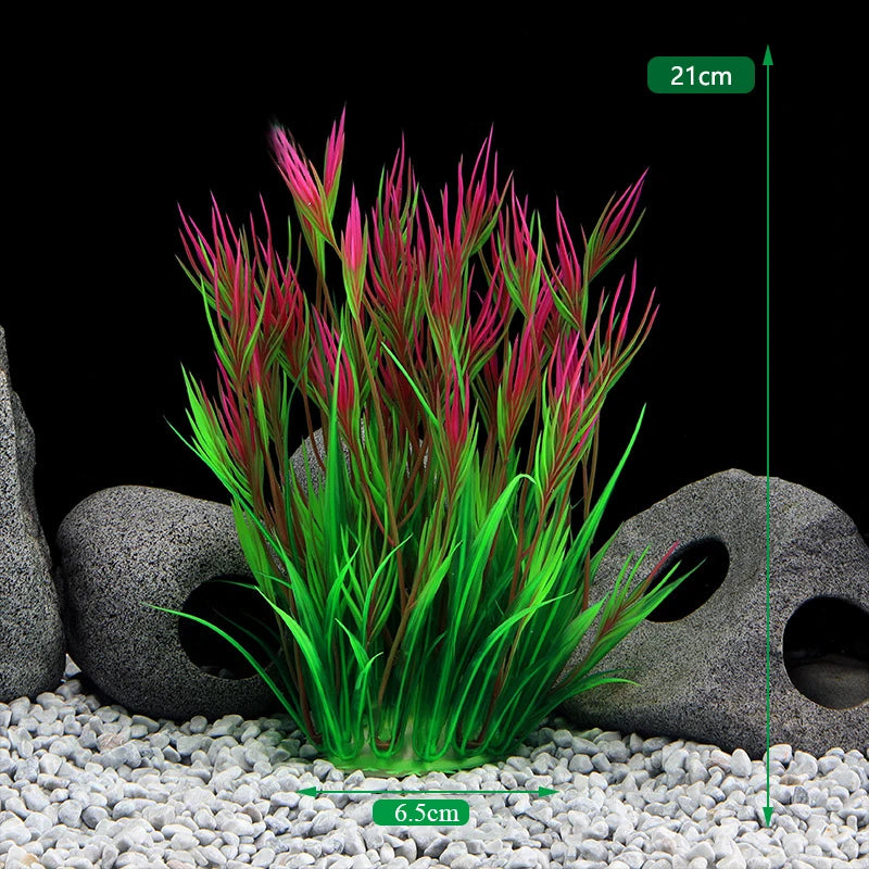 Pianta Artificiale per Acquario – Decorazione Realistica in Plastica – Erba Acquatica Subacquea per Allestimento Vasca Pesci