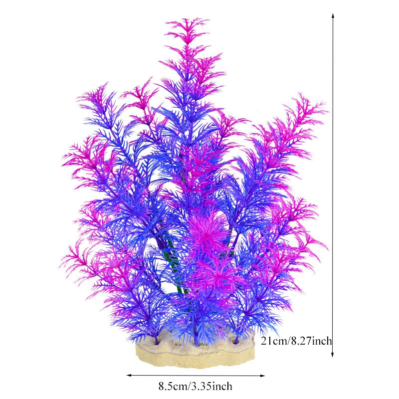Pianta Artificiale per Acquario – Decorazione Realistica in Plastica – Erba Acquatica Subacquea per Allestimento Vasca Pesci