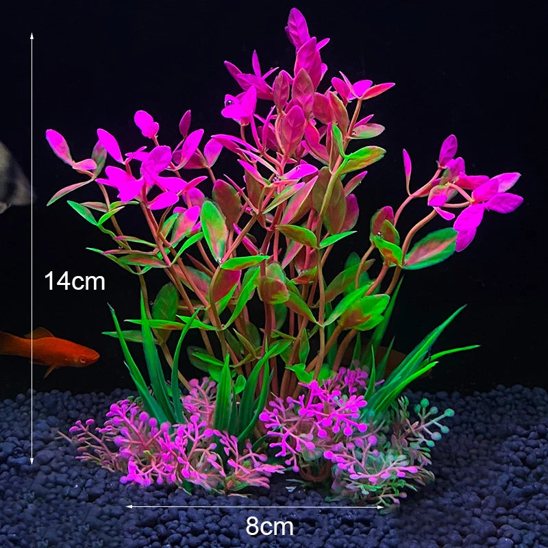 Pianta Artificiale per Acquario – Decorazione Realistica in Plastica – Erba Acquatica Subacquea per Allestimento Vasca Pesci