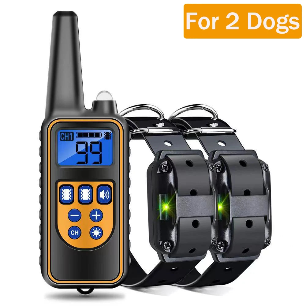 Collare Elettronico da Addestramento per Cani – Dispositivo Antiabbaio Impermeabile IPX7 con Telecomando a Distanza (800m) e 3 Modalità di Correzione