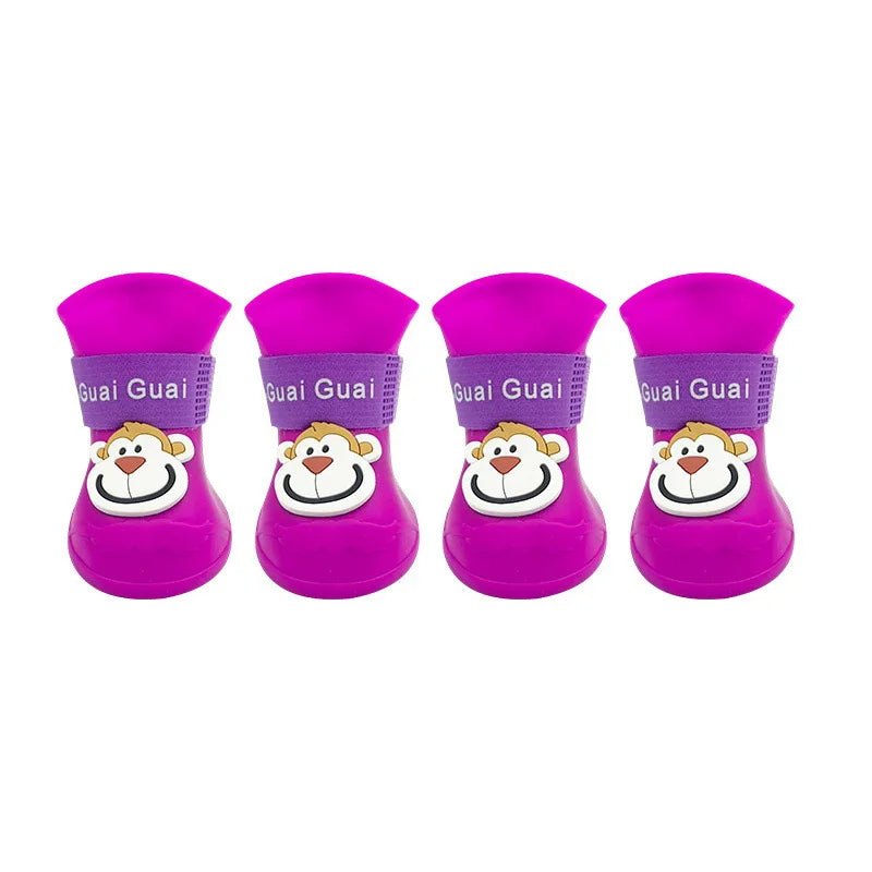 Scarpe Impermeabili per Cani in PVC Antiscivolo | Set 4 Stivaletti S-XXL