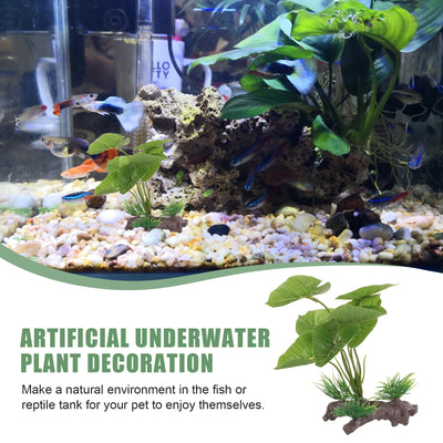 Bonsai Artificiale per Acquario – Pianta Decorativa in Plastica Effetto Realistico – Ornamento Subacqueo Erba Marina Vivida