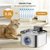 Fontanella Wireless per Gatti 3,2L in Acciaio Inox 304 con Sensore e Filtro