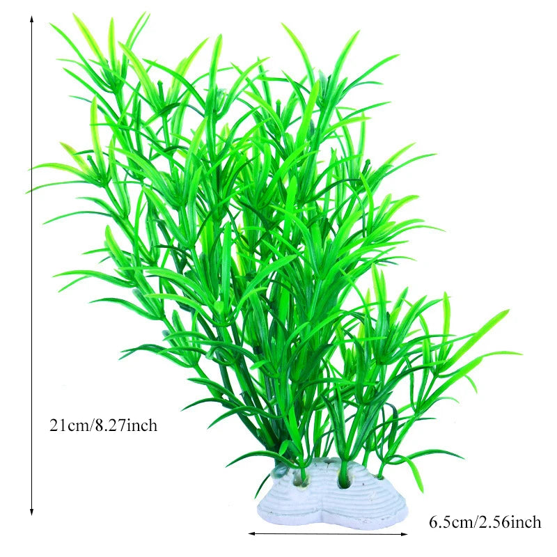 Pianta Artificiale per Acquario – Decorazione Realistica in Plastica – Erba Acquatica Subacquea per Allestimento Vasca Pesci